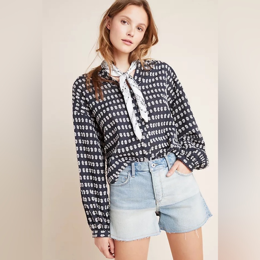 Pilco and the Letterpress- Anthropologie Textured Cotton Blouse